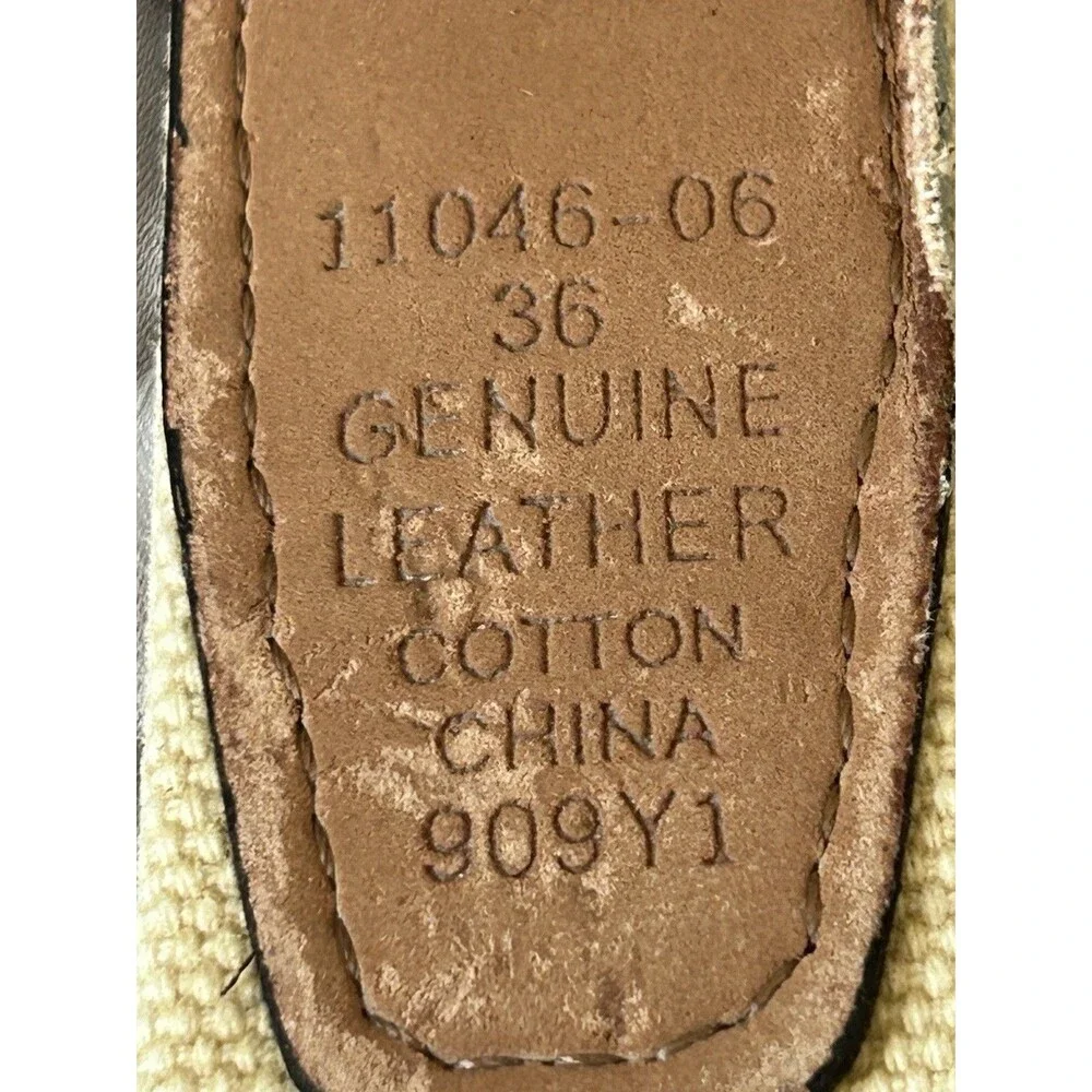 Nike Golf men’s two-tone brown leather and beige canvas belt size 36